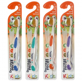 Детская зубная щетка Dr.Proff Kids Gold с Золотом именным тегом